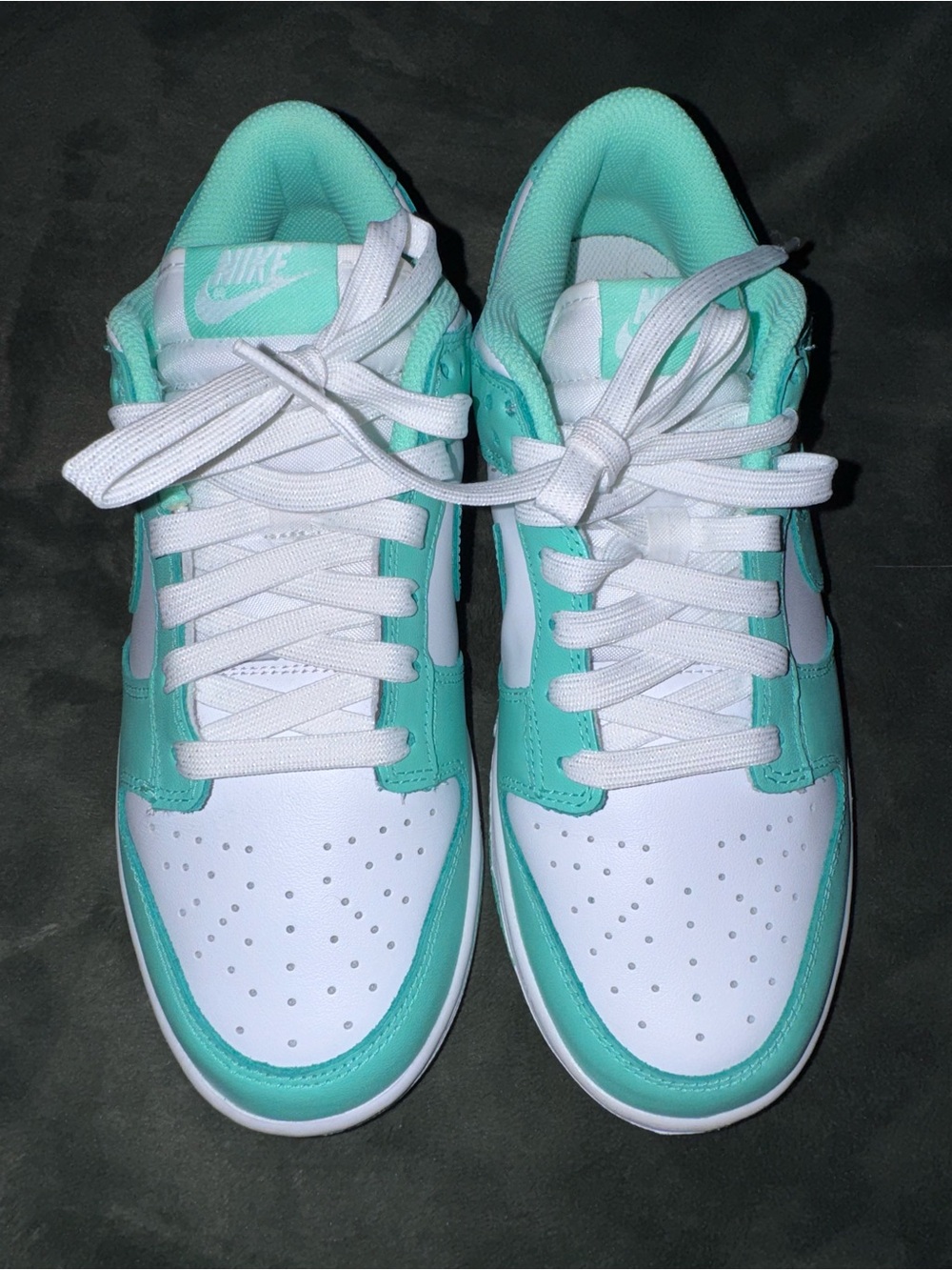 Nike Low-Top Sneakers in White & Aqua